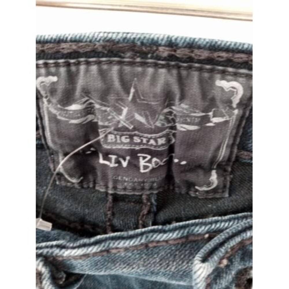 Women's Big Star Liv Low Rise Boot Cut Dark Wash Jeans Size 26L - Picture 7 of 10